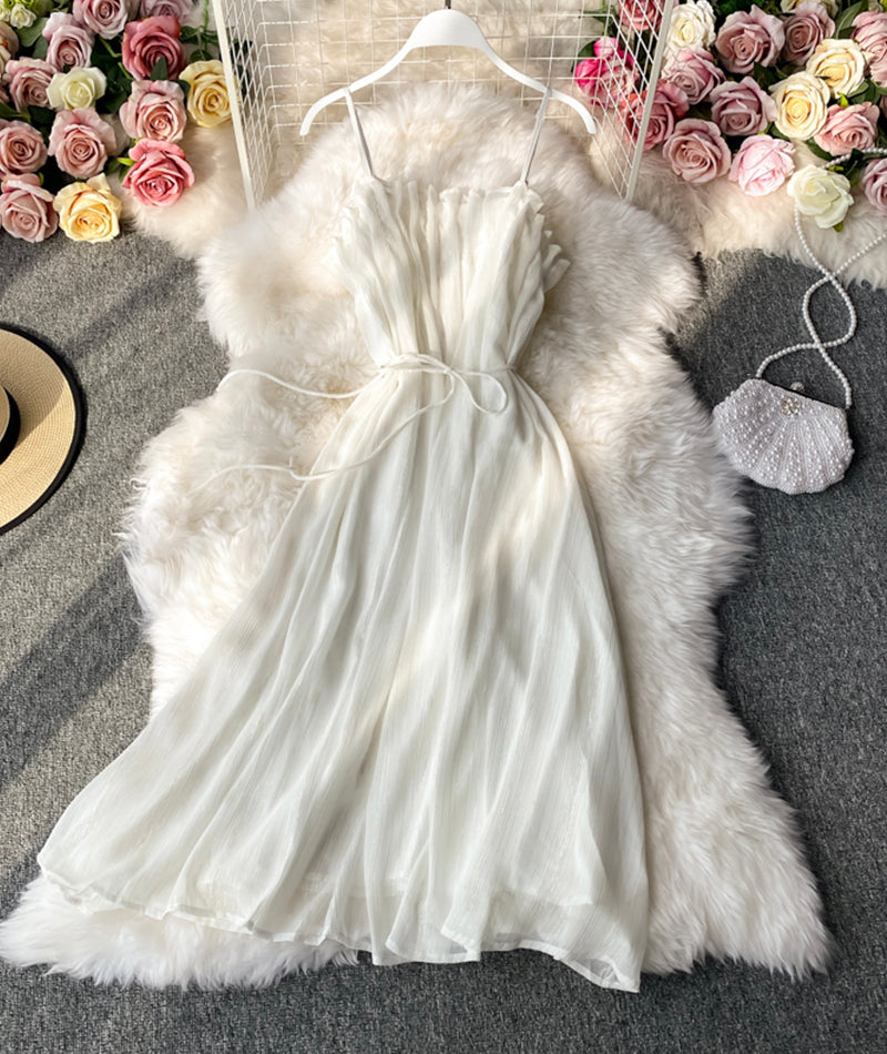 Black A line soft chiffon dress  1062