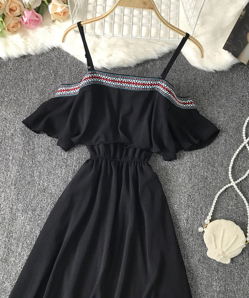 Süßes Sommerkleid aus weichem Chiffon in A-Linie 1115
