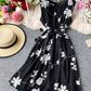 A line flowers short dress summer dress  1163
