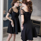 Black short dress fashion dress  1079