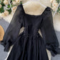 Cute A line short dress long sleeve waist dress  1034