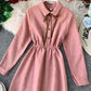 Cute A line long sleeve dress autumn clothing  1069