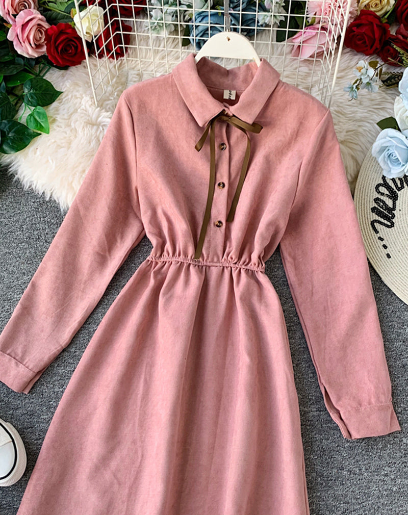 Cute A line long sleeve dress autumn clothing  1069