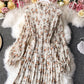 Cute A line printed long sleeve dress  985