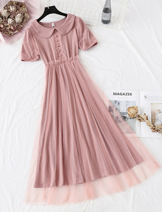Rosa Tüllkleid Mode Mädchenkleid Sommerkleid 1141