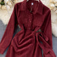 Einzigartig gestaltetes unregelmäßiges Kleid Damen Herbstkleid 1012