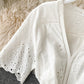 White v neck short sleeve dress fashion dress  1074