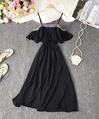 Süßes Sommerkleid aus weichem Chiffon in A-Linie 1115