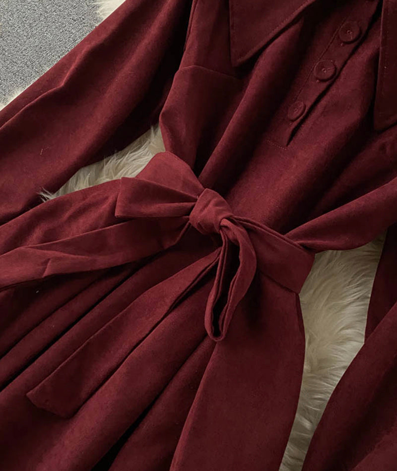 Cute A line long sleeve dress trench dress  1023