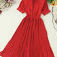 Simple A line pleated dress fashion girl short sleeve dress  1204