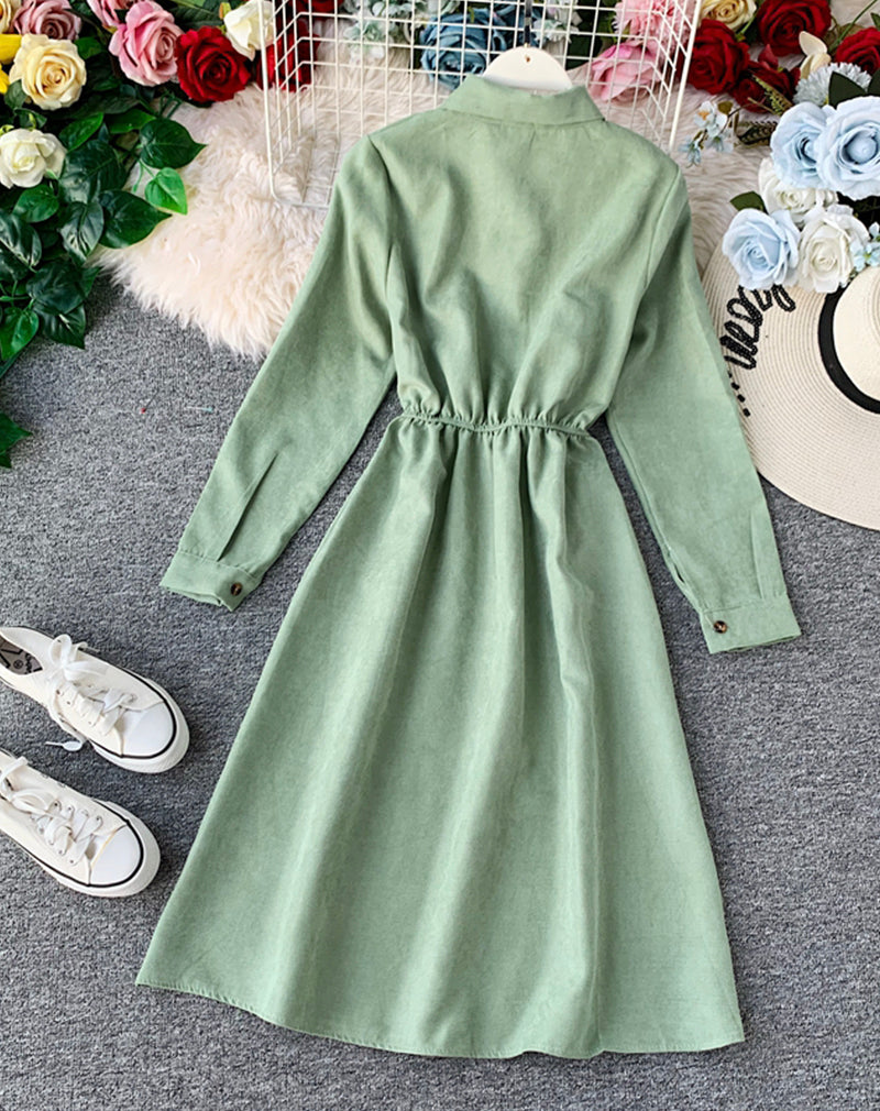Cute A line long sleeve dress autumn clothing  1069