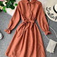 Robe mignonne à manches longues en ligne A, vêtements d'automne 1068