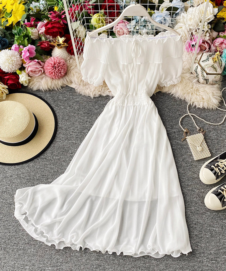 Cute chiffon strapless summer dress fashion dress  1114