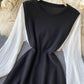 White and black knitted dress  989