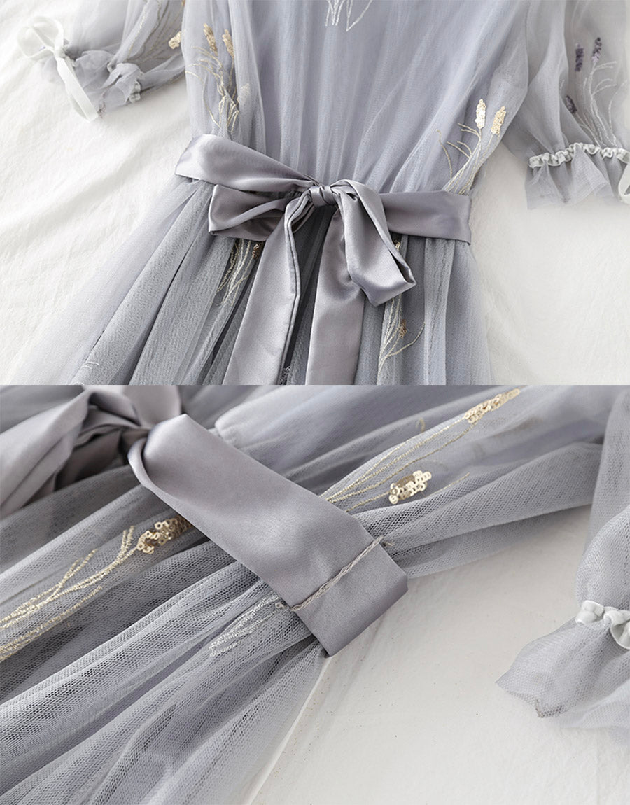 A line tulle dress with sequins fashion girl summer dress  1150