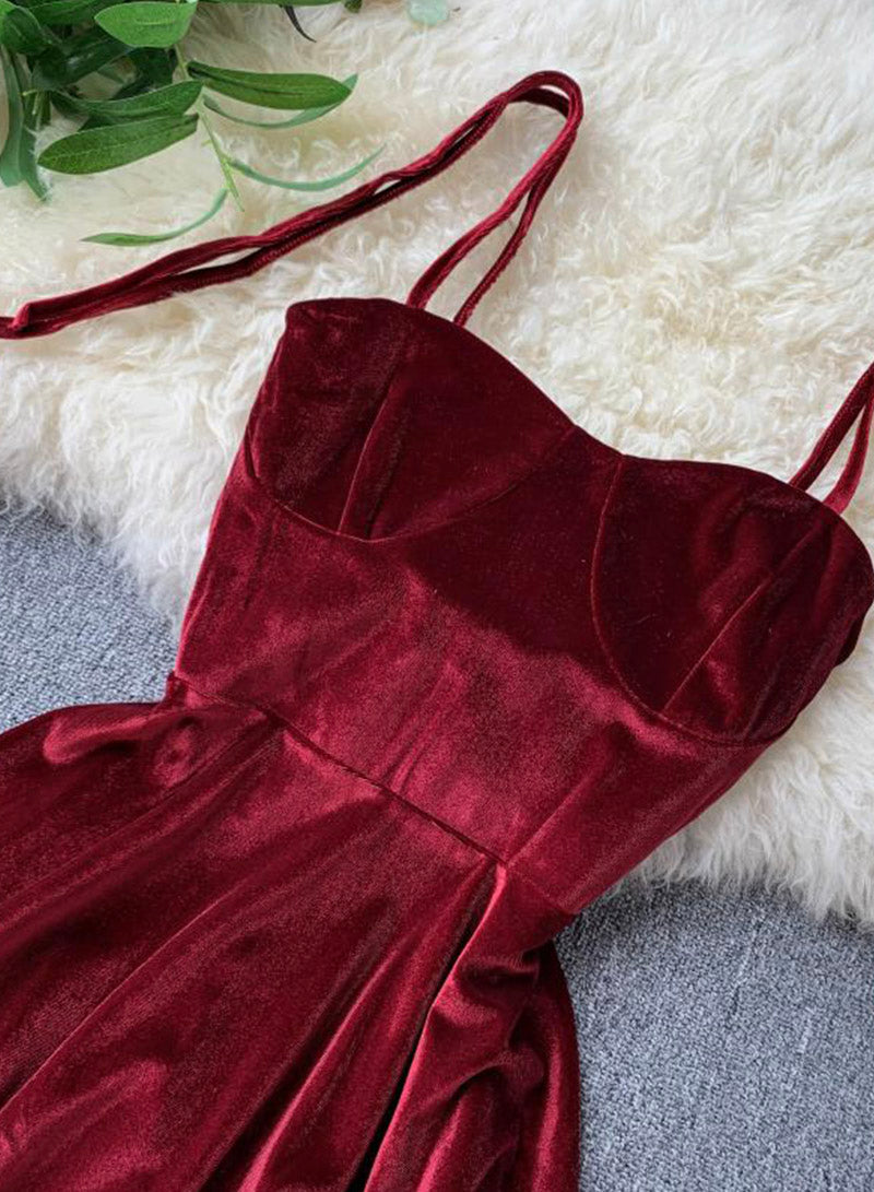 Robe courte en velours pour femme, jolie robe trapèze 1098