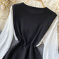 White and black knitted dress  989