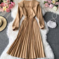 Cute lapel long sleeve dress fashion girl dress  1056
