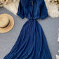 Simple A line pleated dress fashion girl short sleeve dress  1181