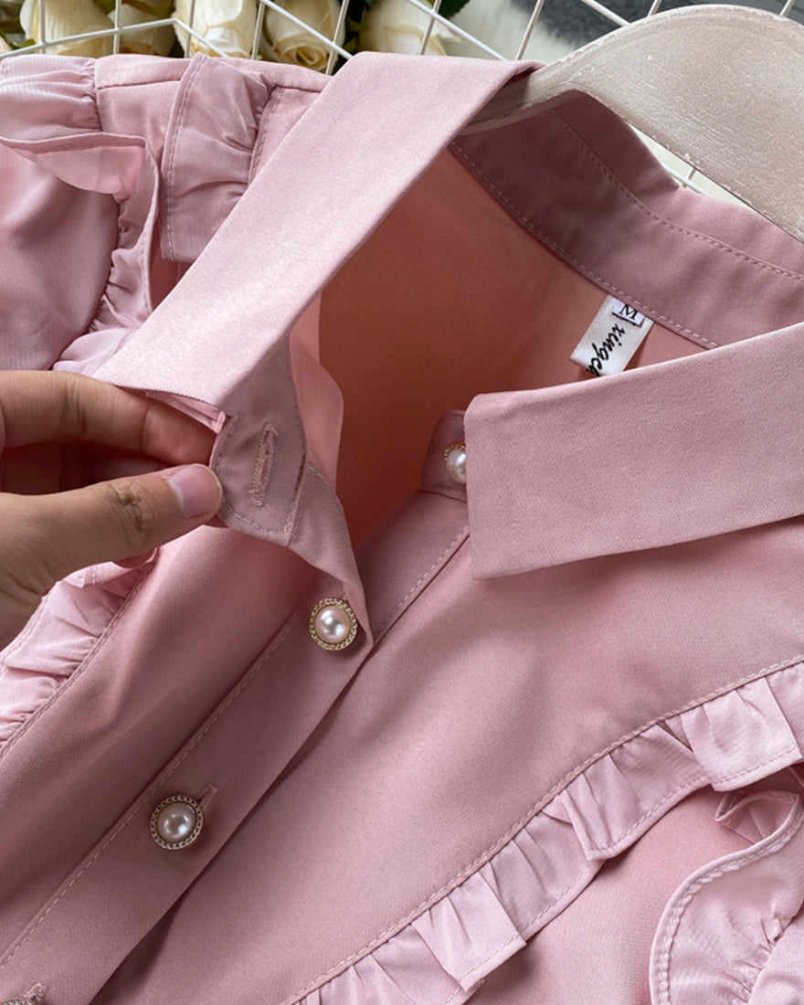 Sweet pink A line long sleeve dress  1046