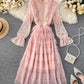 Cute long sleeve lace dress fashion girl dress  1060