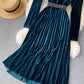 Elegant velvet long sleeve dress  1001
