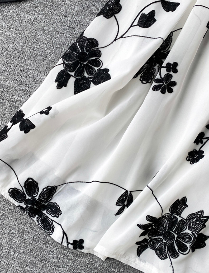 A line flowers short dress summer dress  1163