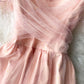 Robe courte d'été en tulle rose 1047