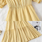 Women's dress A line v neck plaid dress  1135