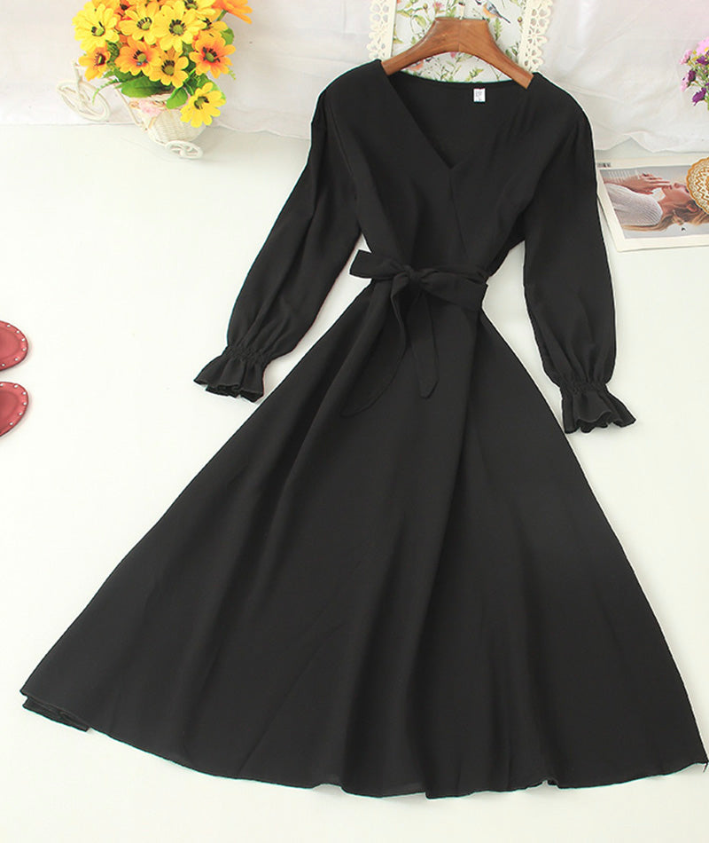 A line v neck chiffon short dress fashion dress  1006