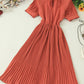 Simple A line pleated dress fashion girl short sleeve dress  1204