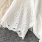 White v neck short sleeve dress fashion dress  1074