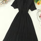 Simple A line pleated dress fashion girl short sleeve dress  1204