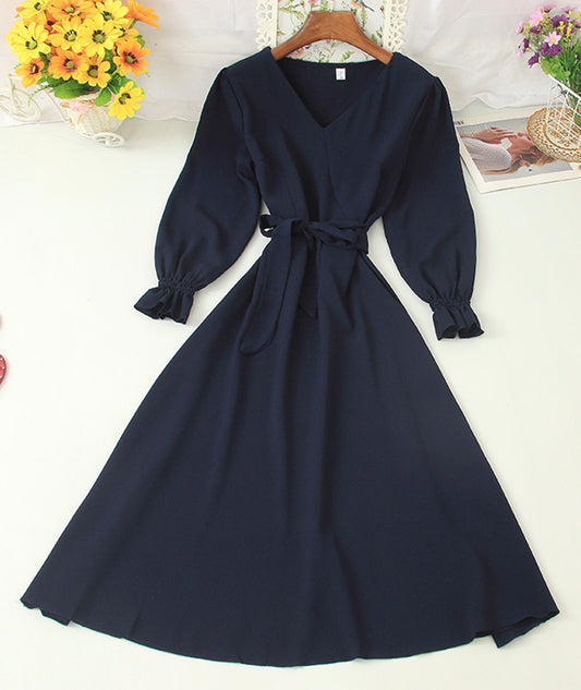 A line v neck chiffon short dress fashion dress  1006