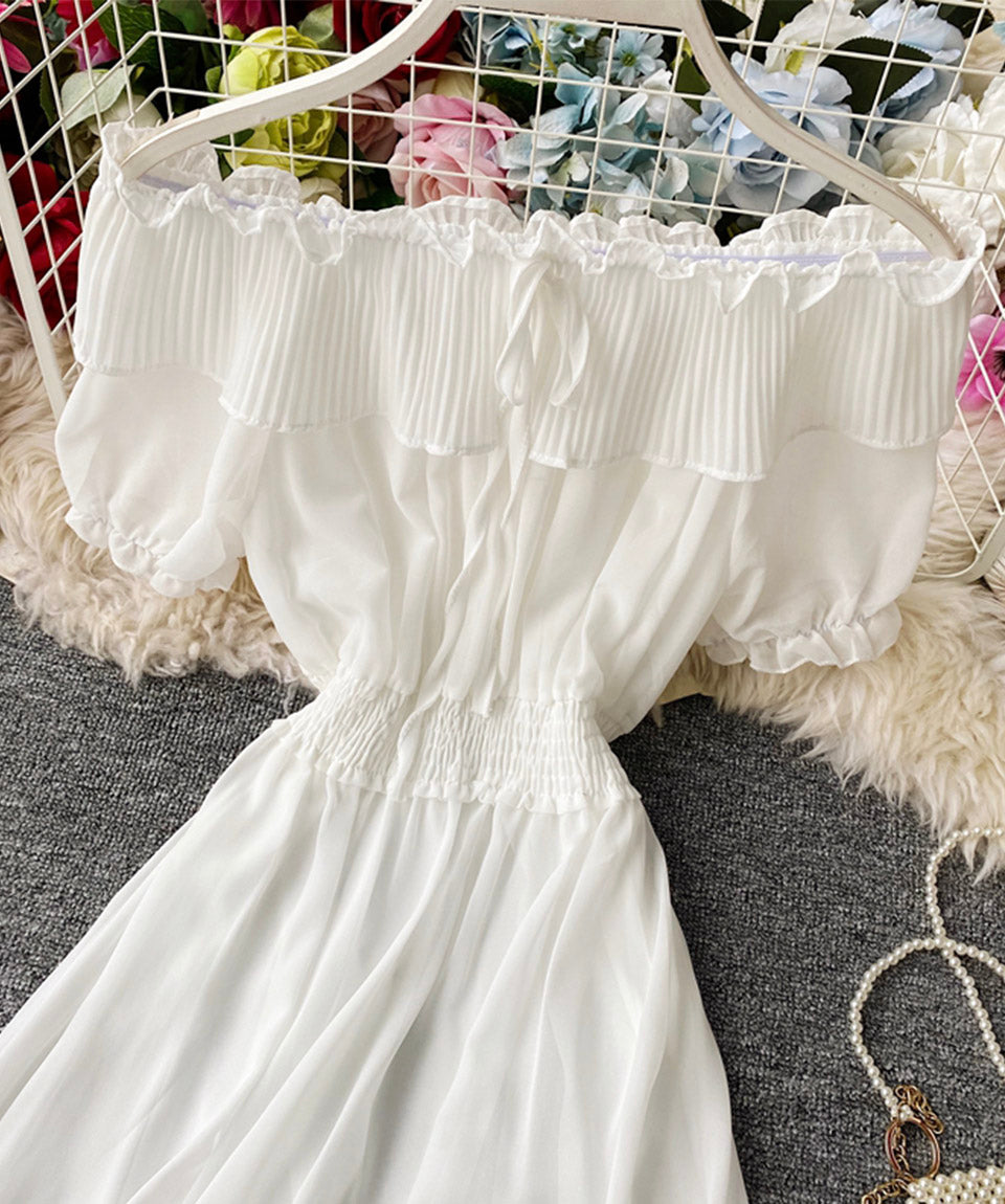 Cute chiffon strapless summer dress fashion dress  1114
