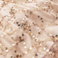 Stylish v neck tulle sequins short dress party dress  1131
