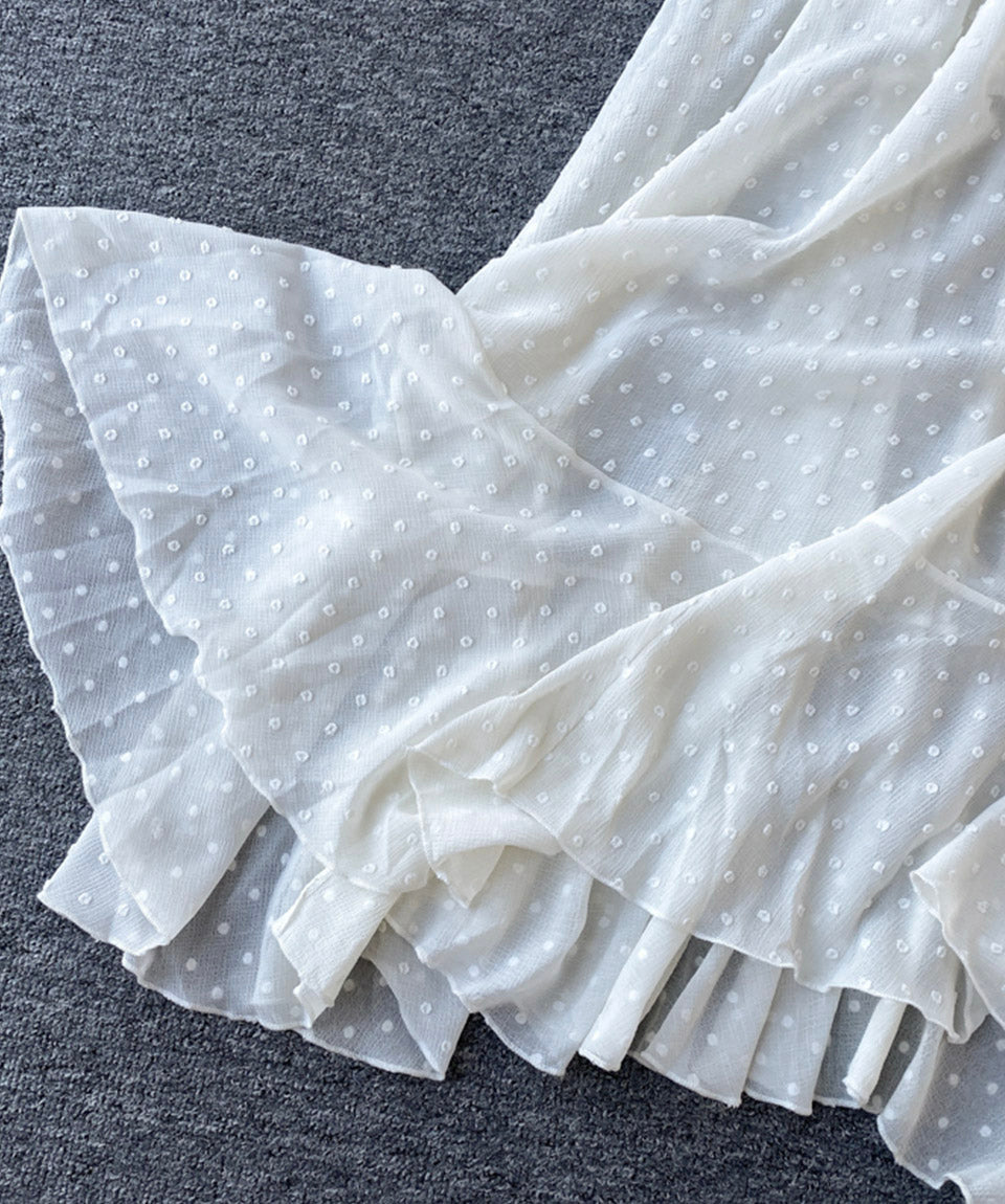 Robe trapèze blanche simple pour fille 1117 