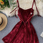 Robe courte en velours pour femme, jolie robe trapèze 1098