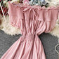Cute chiffon strapless summer dress fashion dress  1114
