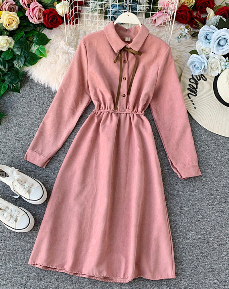 Cute A line long sleeve dress autumn clothing  1069
