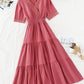 Women's dress A line v neck lace dress  1136
