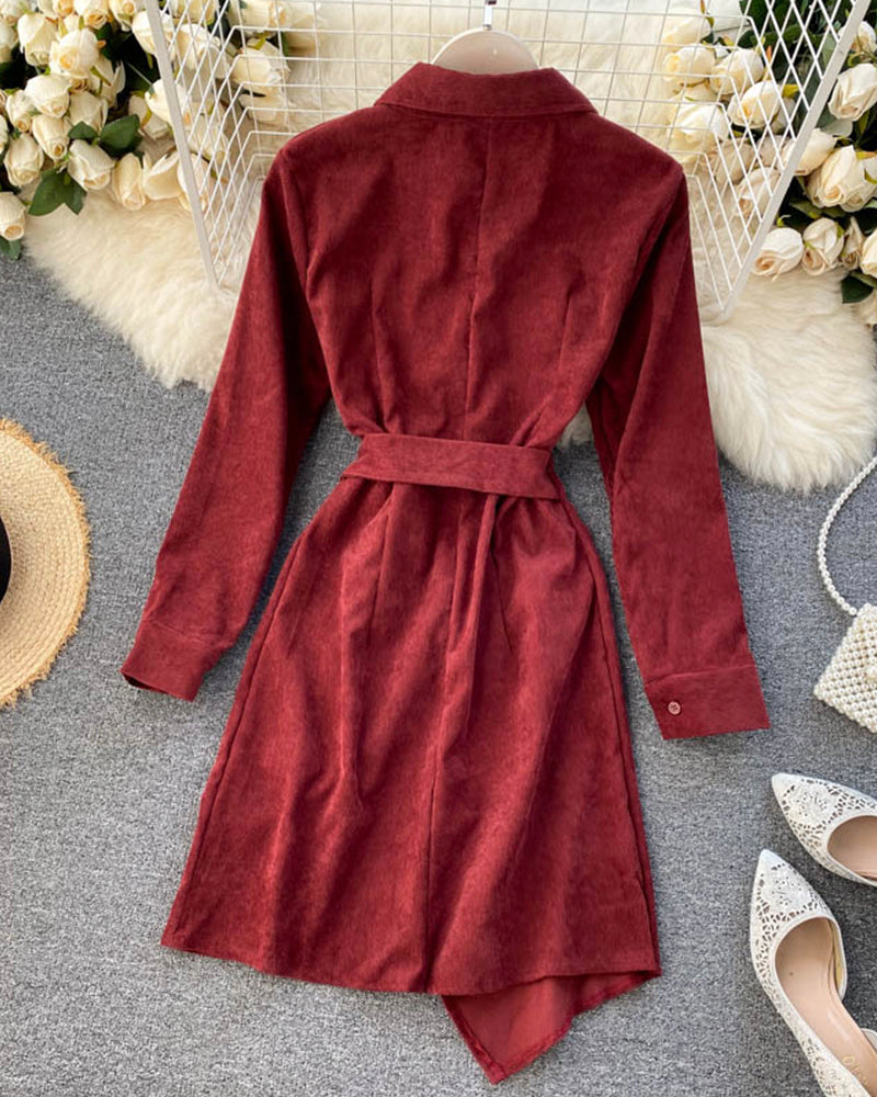 Einzigartig gestaltetes unregelmäßiges Kleid Damen Herbstkleid 1012
