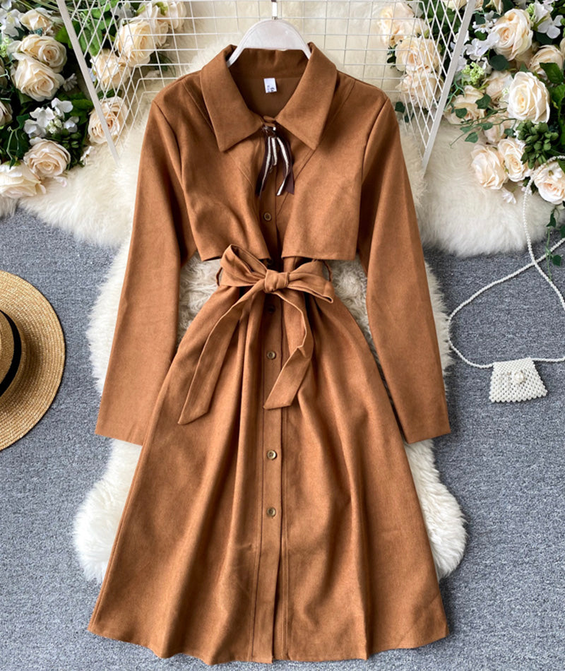 Cute A line long sleeve dress  1002