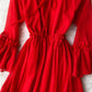 Rotes A-Linie Chiffonkleid Mode Mädchenkleid 1005