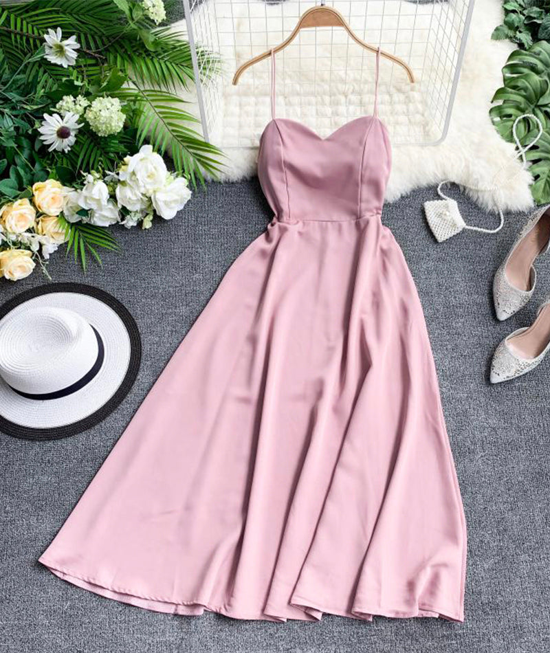 Robe mignonne en mousseline de soie à dos nu pour fille 987