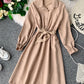 Robe mignonne à manches longues en ligne A, vêtements d'automne 1068