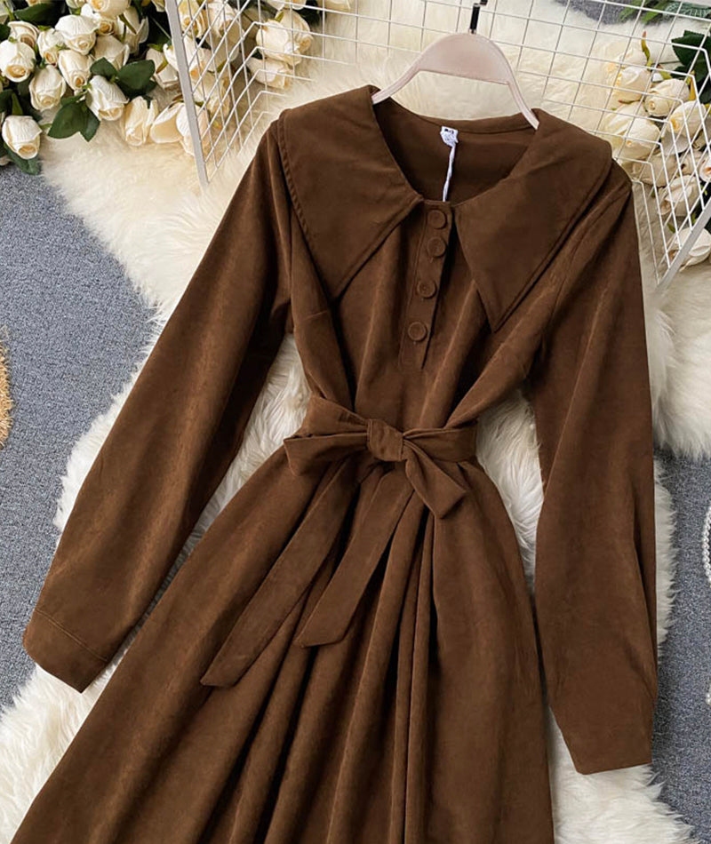 Cute A line long sleeve dress trench dress  1023