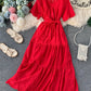 Lovely cutout short sleeve dress  1043