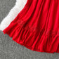 Rotes A-Linie Chiffonkleid Mode Mädchenkleid 1005