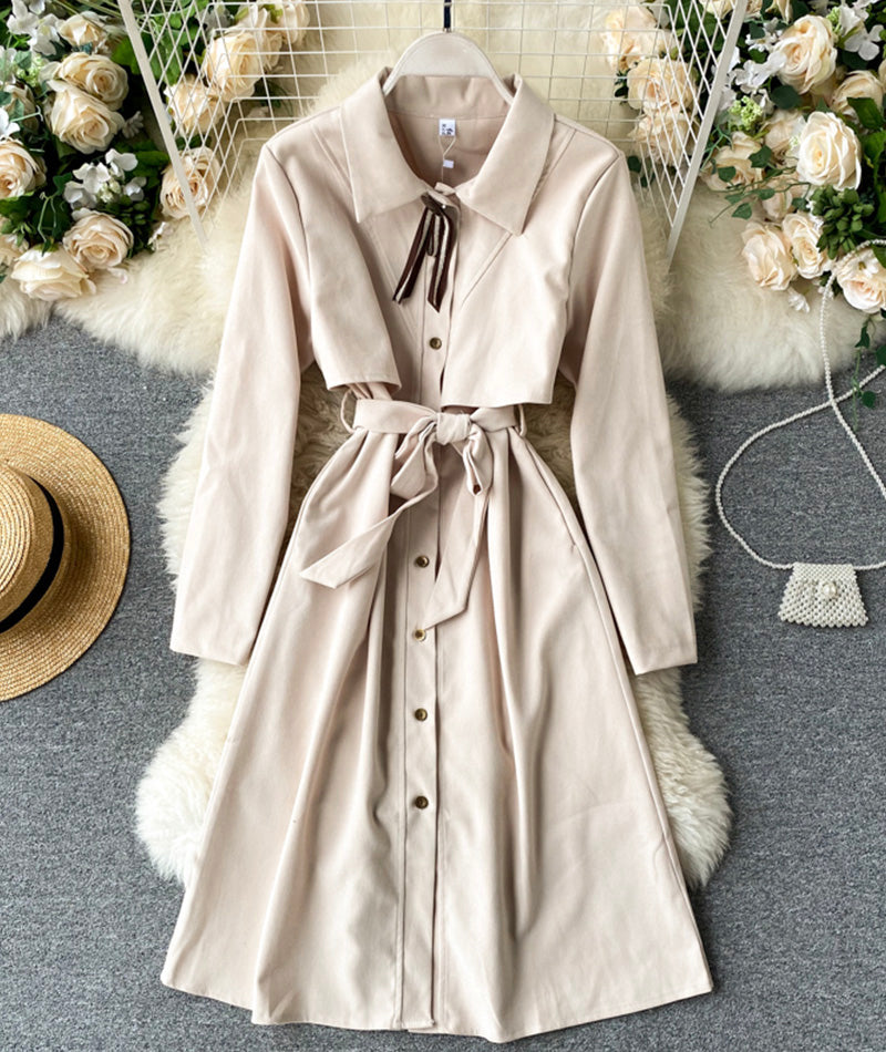 Cute A line long sleeve dress  1002